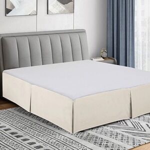 NEW Swift Home Full Pleated Bed Skirt Coconut Milk Ivory Microfiber 14 Inch Drop